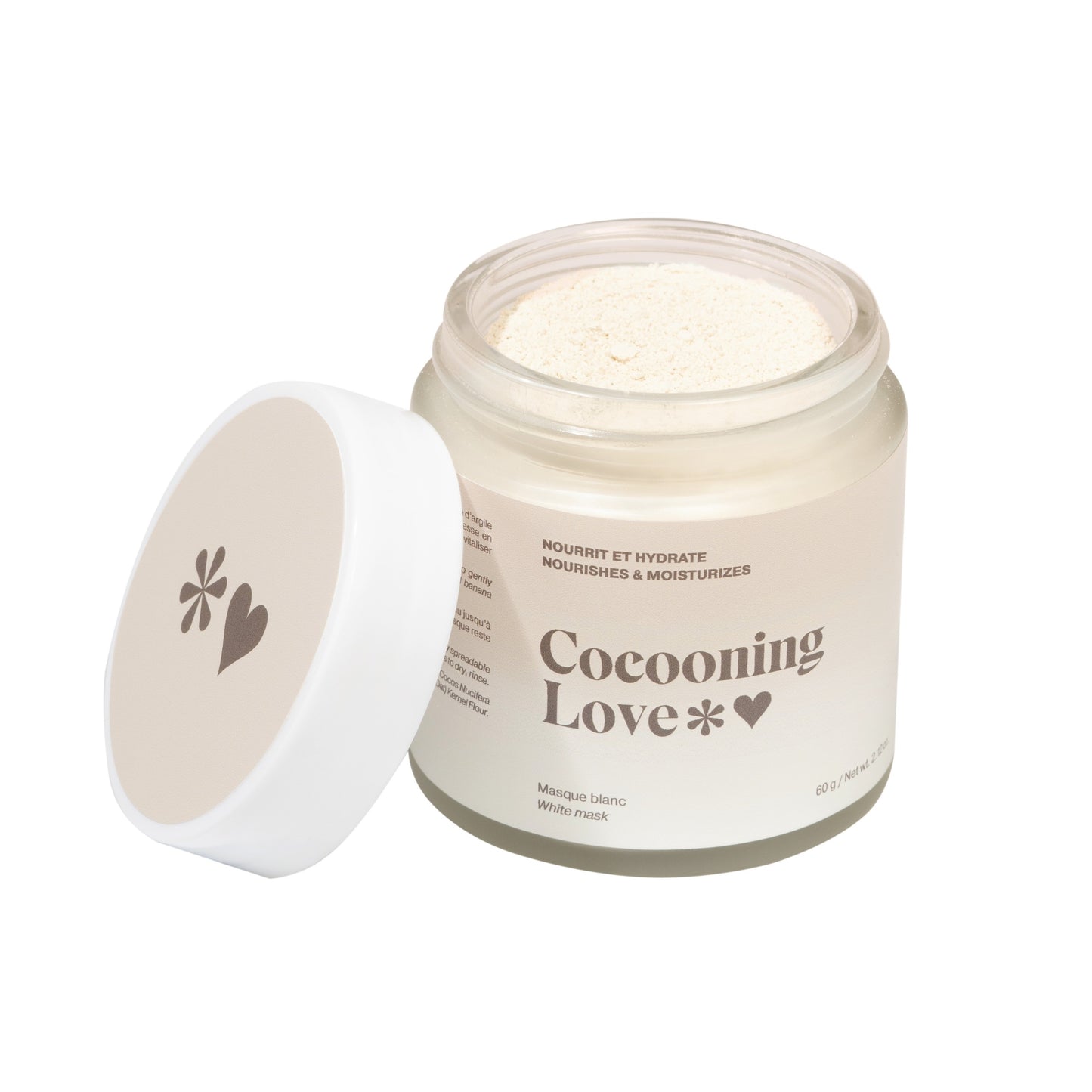 Masque blanc nourrissant et hydratant pour visage ou cheveux