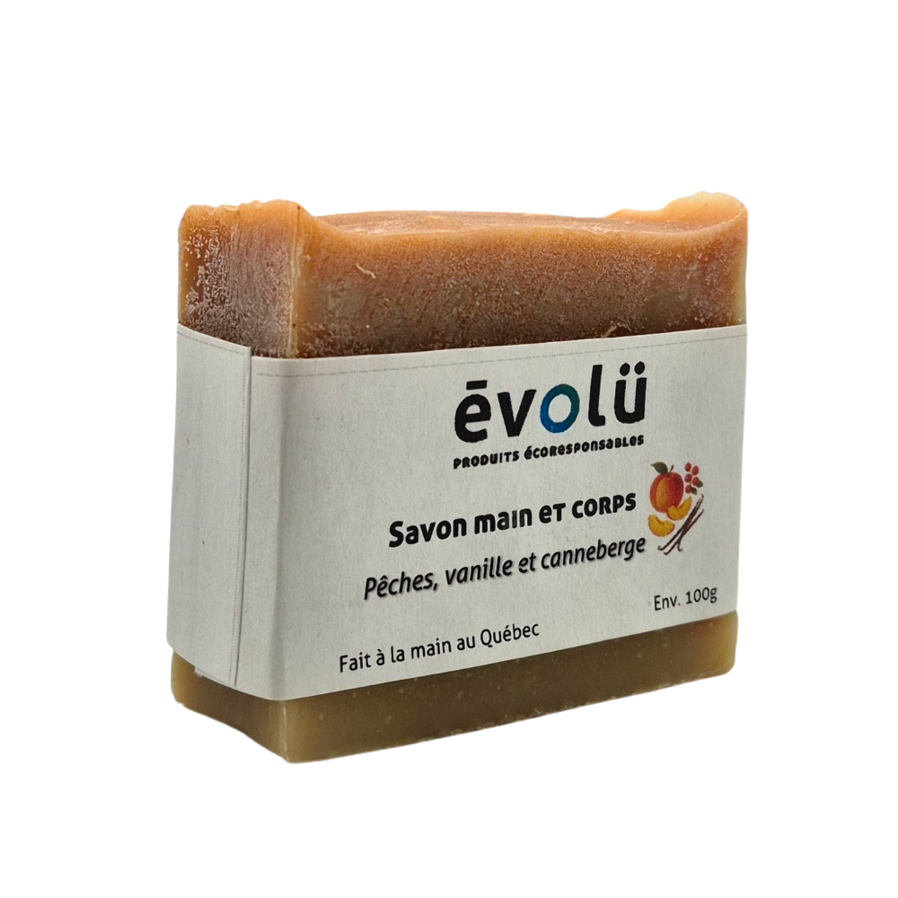 Savon pêche, vanille et canneberge