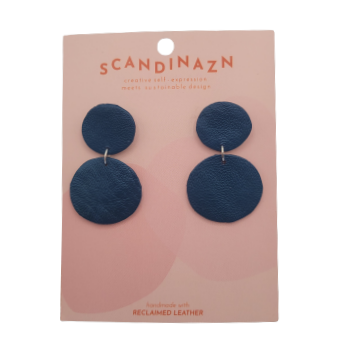Boucles d'oreilles en cuir revalorisé - Cercles