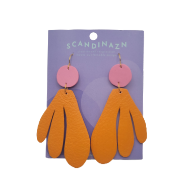 Boucles d'oreilles en cuir revalorisé - Funky coloré