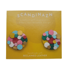 Boucles d'oreilles en cuir revalorisé - Feu d'artifice