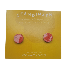 Boucles d'oreilles en cuir revalorisé - Confettis marbré