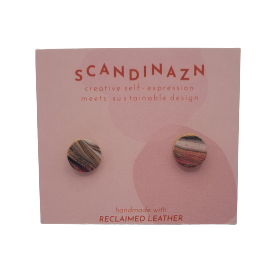Boucles d'oreilles en cuir revalorisé - Confettis marbré