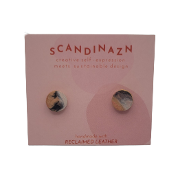 Boucles d'oreilles en cuir revalorisé - Confettis marbré