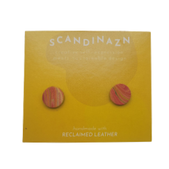 Boucles d'oreilles en cuir revalorisé - Confettis marbré