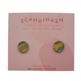 Boucles d'oreilles en cuir revalorisé - Confettis marbré