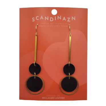 Boucles d'oreilles en cuir revalorisé - Orbite