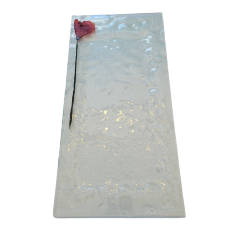 Plateau de présentation "Pavot" en verre revalorisé