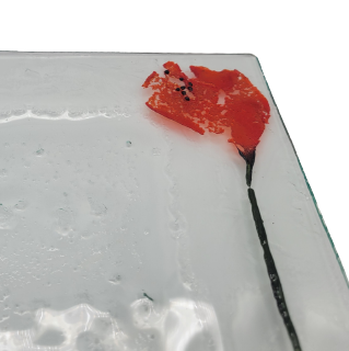 Assiette "Pavot" en verre revalorisé