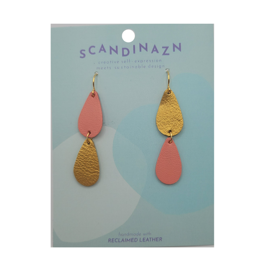 Boucles d'oreilles en cuir revalorisé - Gouttes