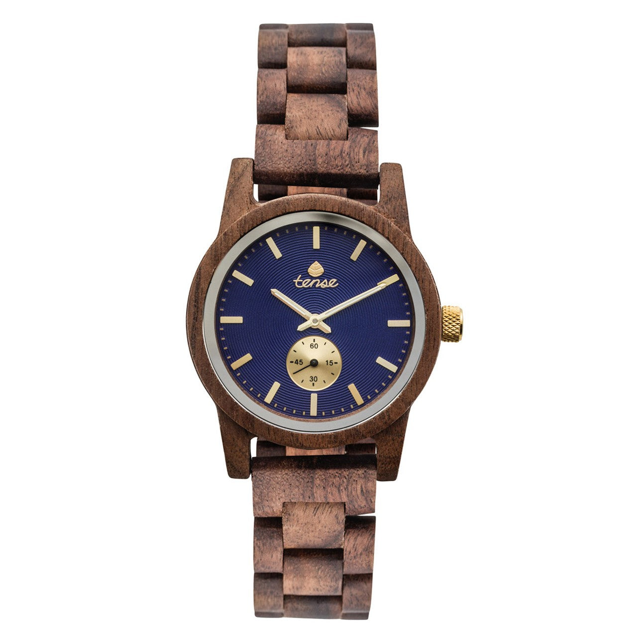 Montre en bois revalorisé unisexe - Hampton Noyer