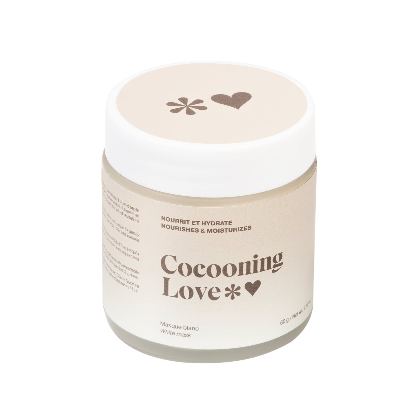 Masque blanc nourrissant et hydratant pour visage ou cheveux