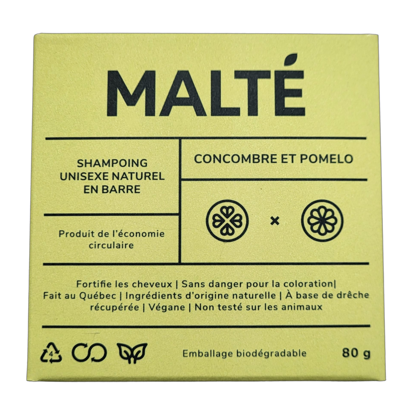 Shampoing en barre - Concombre et pomelo