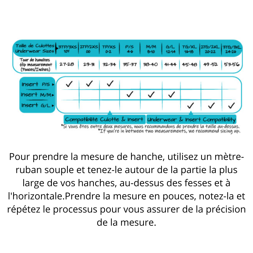 Insert pour culotte menstruelle - Boite de 2