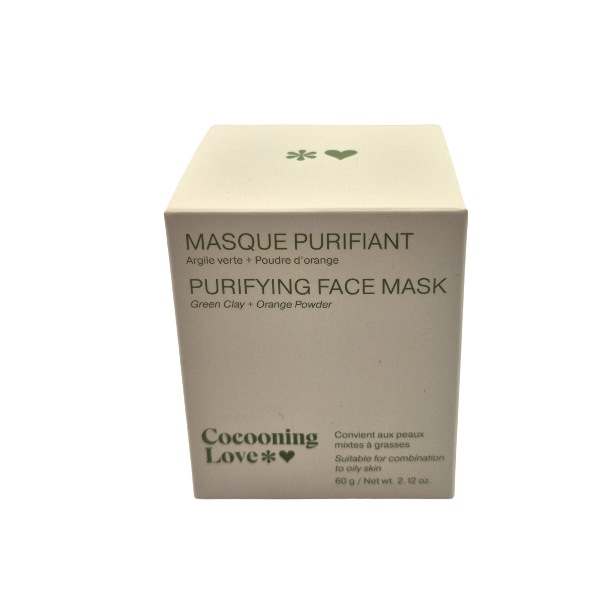 Masque vert nettoyant et purifiant pour visage ou cheveux