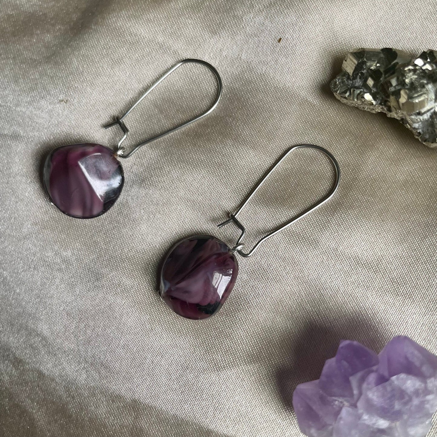 Boucles d'oreilles Brume mauve