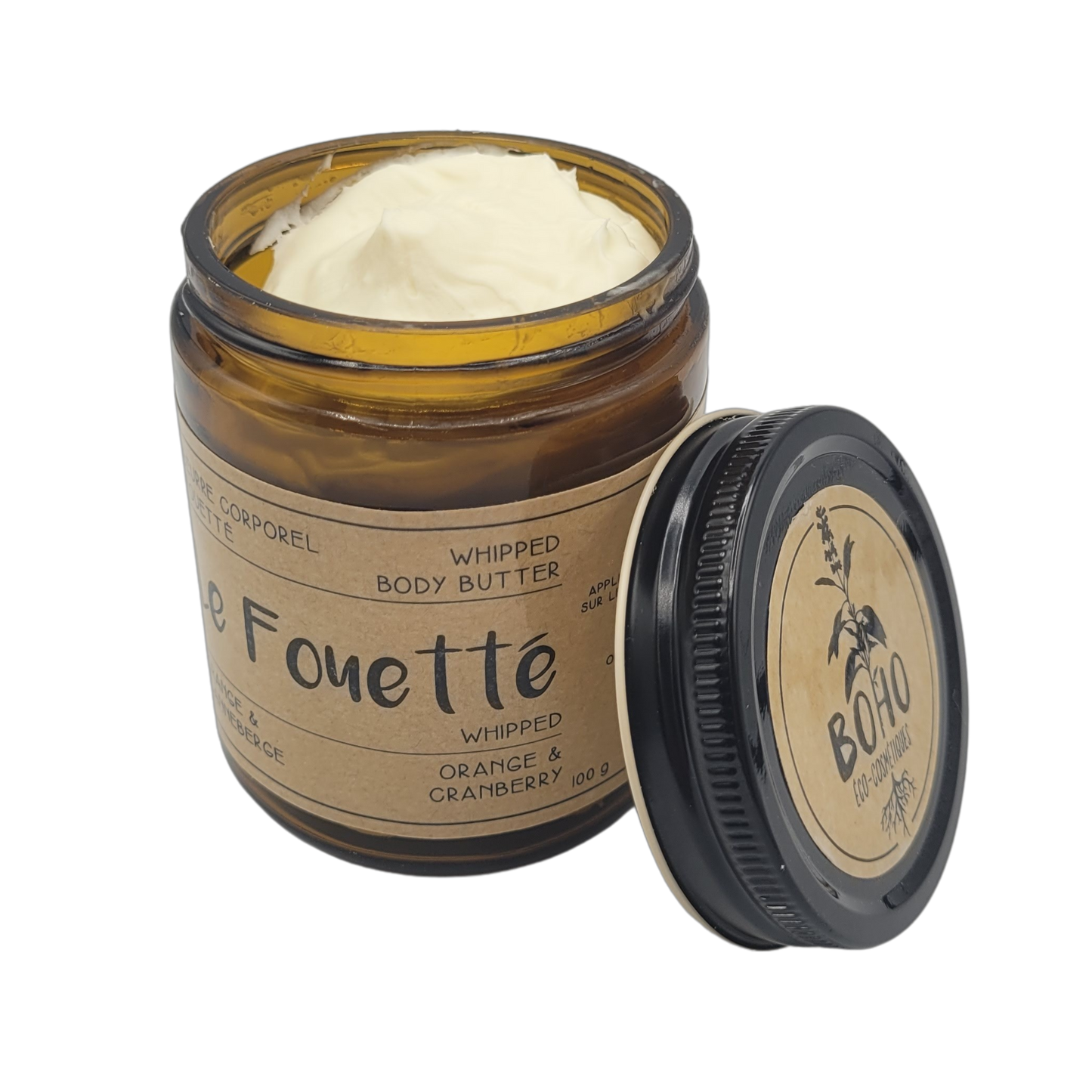 Beurre fouetté corporel orange et canneberge