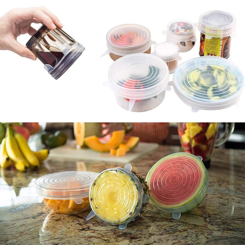 Couvercles en silicone ronds - paquet de 6