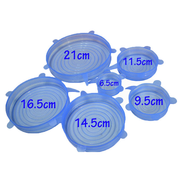 Couvercles en silicone ronds - paquet de 6