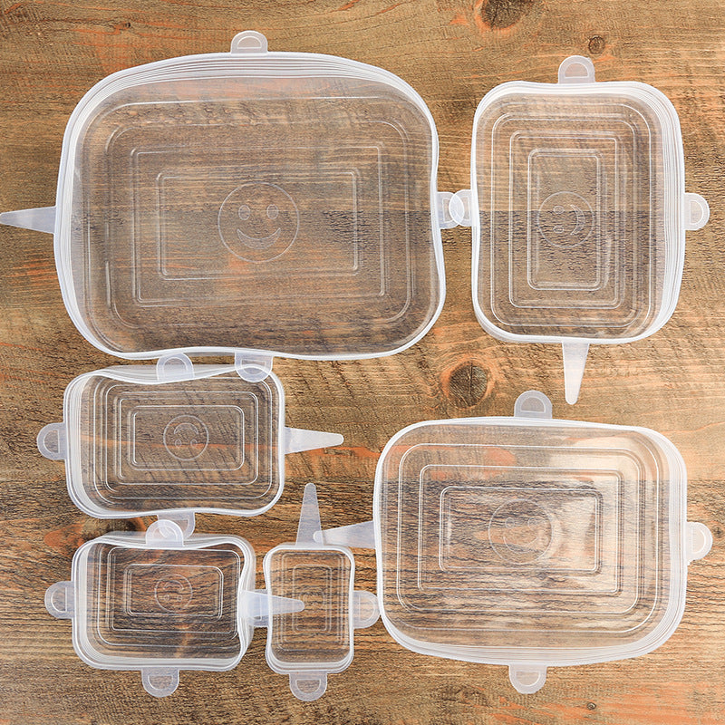 Couvercles en silicone rectangulaire - paquet de 6