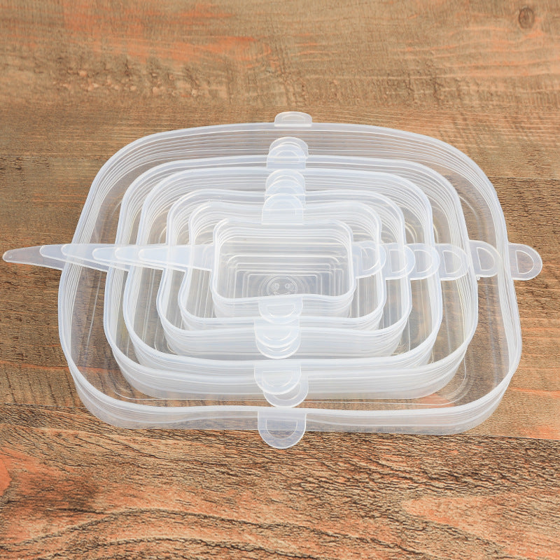 Couvercles en silicone rectangulaire - paquet de 6