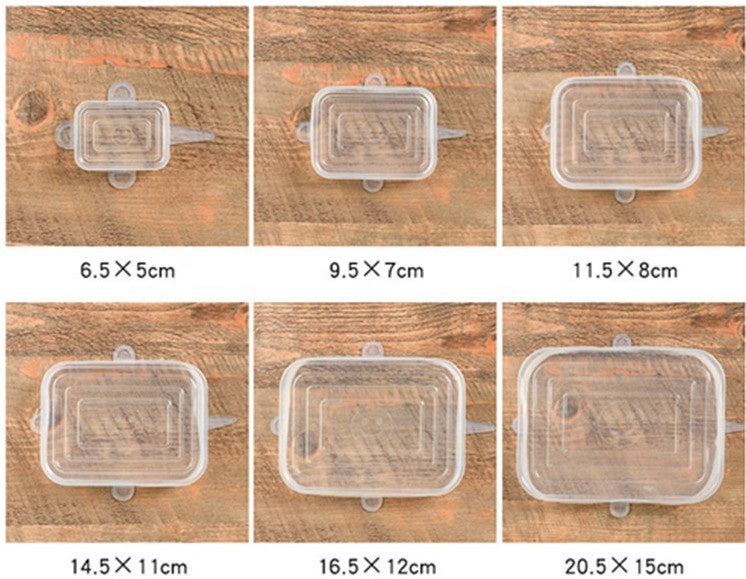 Couvercles en silicone rectangulaire - paquet de 6