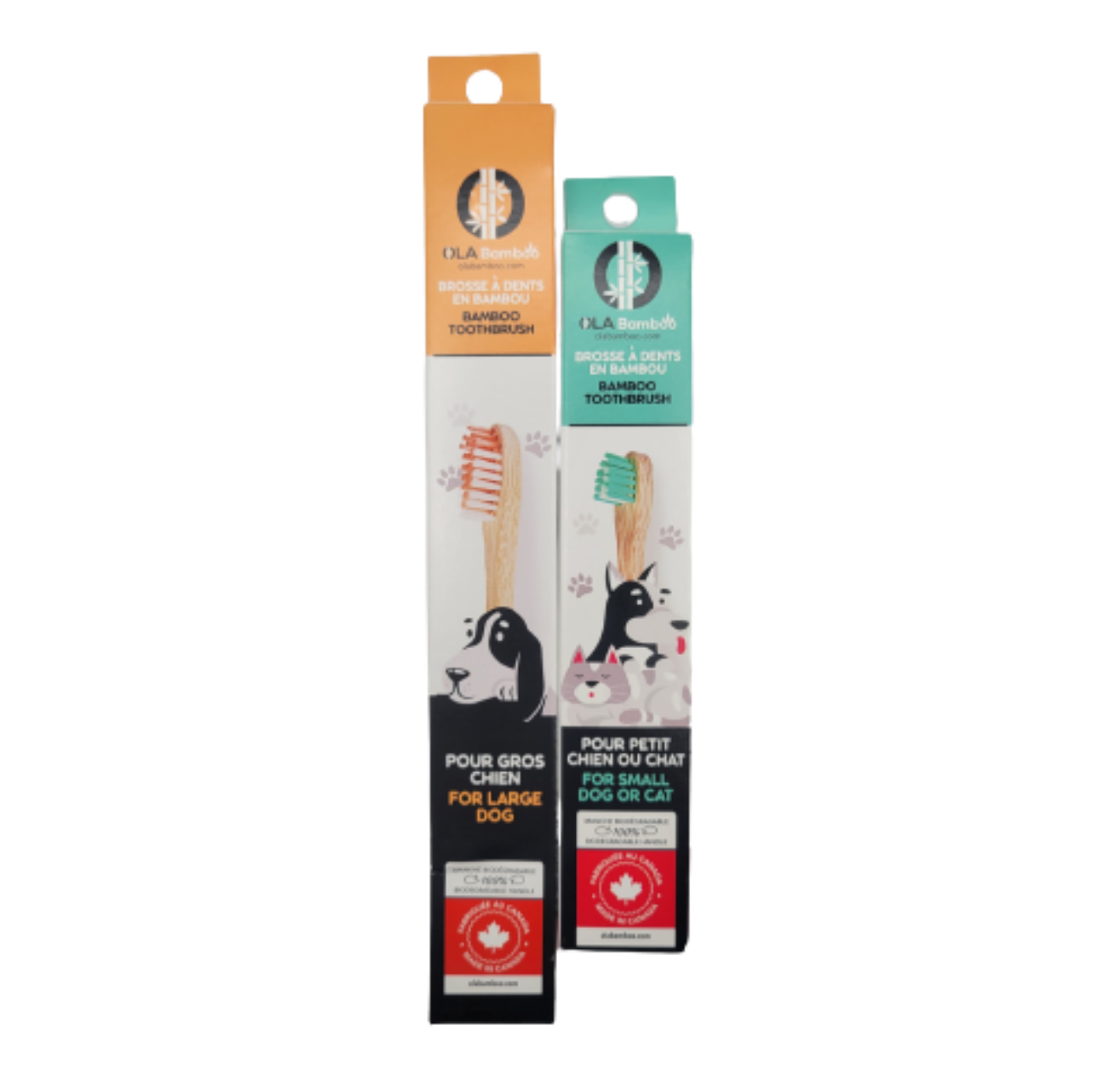 Brosse à dents en bambou pour chien et chat
