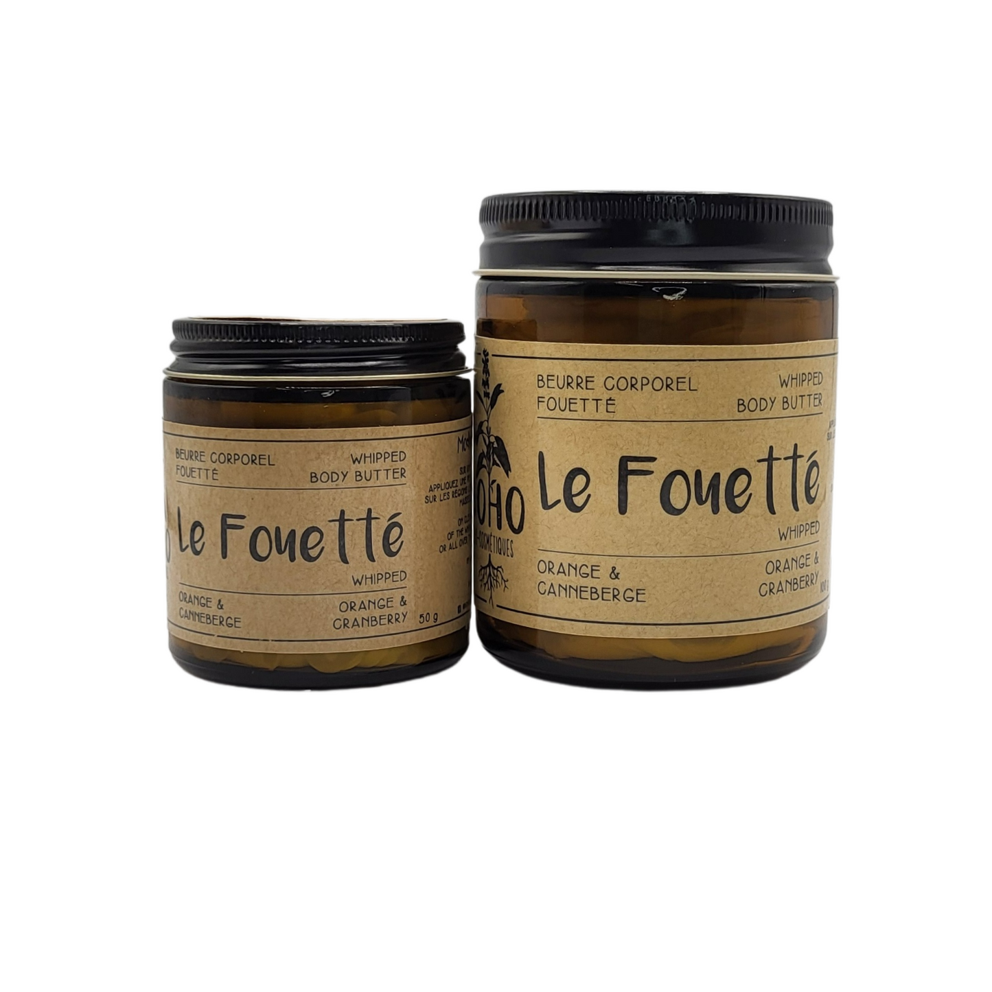 Beurre fouetté corporel orange et canneberge